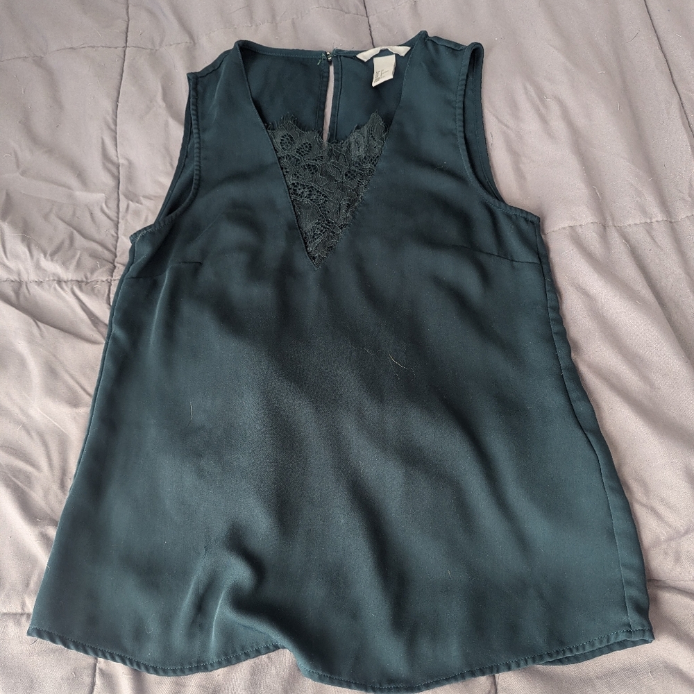 H&M blouse with lace detail.